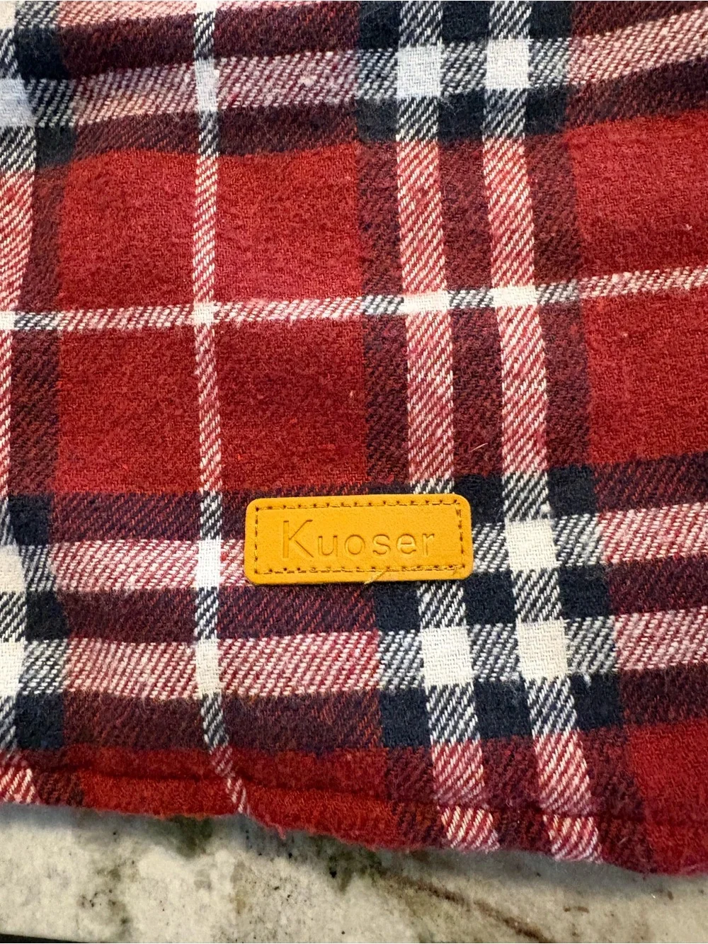 Plaid Red & Black Dog Coat with Quilted Insulated Lining